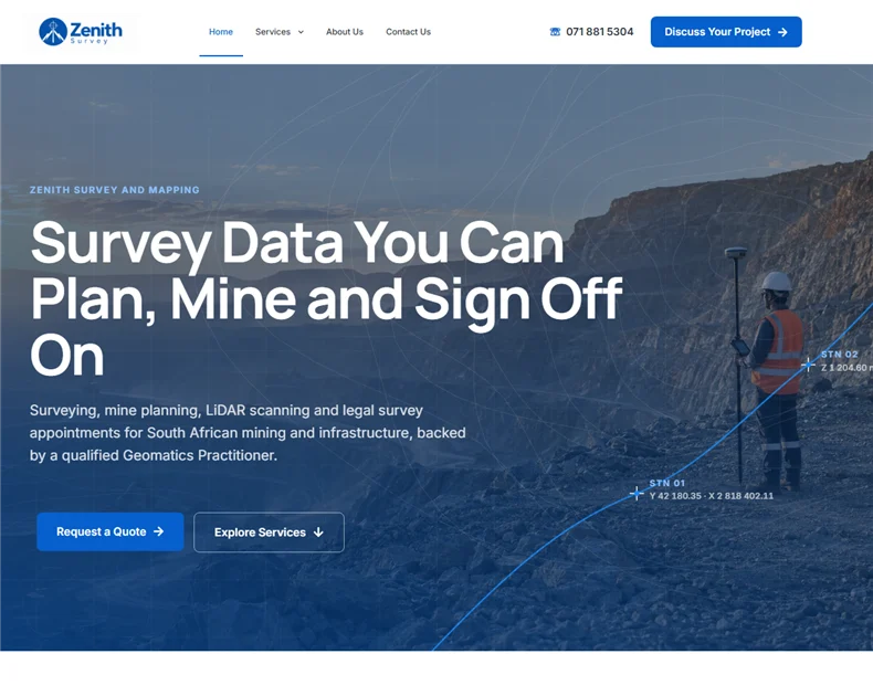 Zenith Survey website homepage